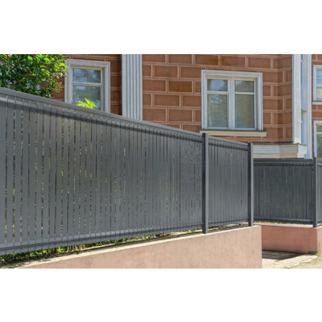 Lamas rígidas de PVC opacas CINTO 4m Al.120cm Gris - con clips y perfil de acabado
