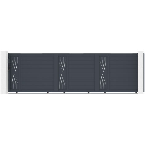 Puerta corredera 5m VELETA H.140 aluminio gris