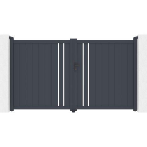 Puerta abatible 3m GIONA H.180 aluminio gris