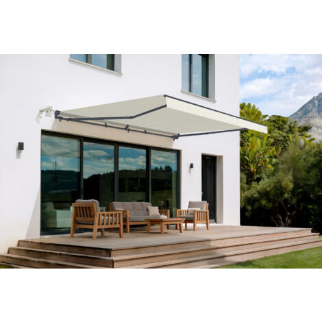 Toldo semicofre motorizado FAZZIO 5x3m - Lona premium de 320 g/m² beige
