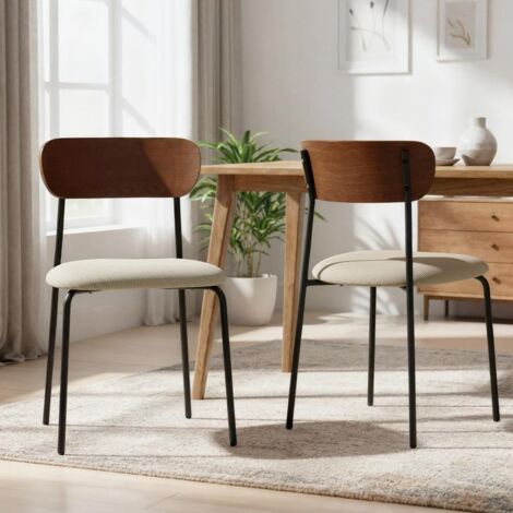Juego de 2 sillas escandinavas OLIVIA en pana beige. (1/5)