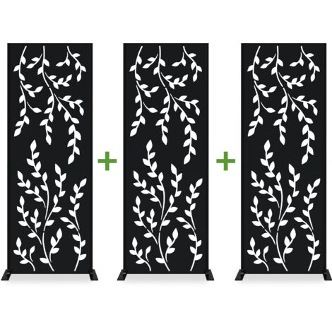 Conjunto de 3 paneles decorativos negros FOLYA Alt.160cm con estampado completo. (1/5)