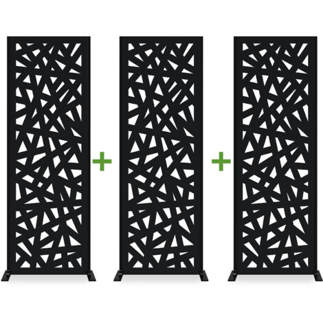 Conjunto de 3 paneles decorativos negros RUIVO Alt.160cm con estampado completo. (1/5)