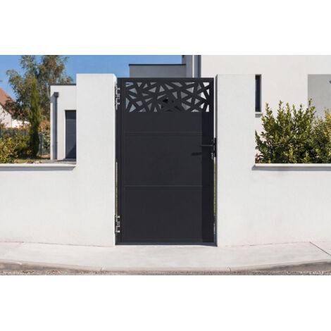 Puerta Peatonal NALI RUIVO 1m Alt.180cm Acero Negro Mate