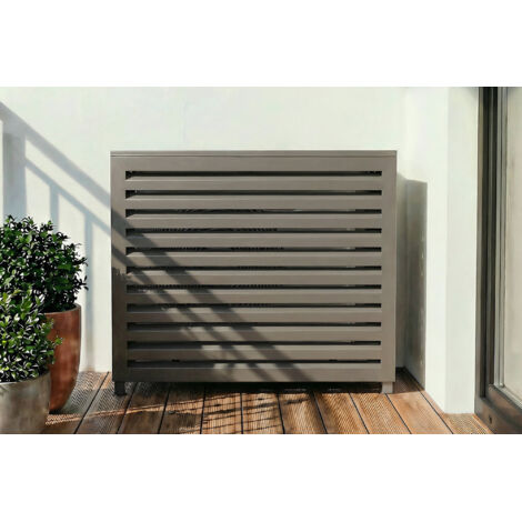Cubierta para aire acondicionado y bomba de calor ANETO aluminio gris topo - tamaño M