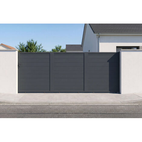 Puerta corredera EIGER 4,5 m, altura 160 cm, aluminio gris antracita