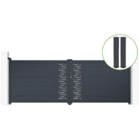 Puerta abatible 4m ARLBERG H.140cm aluminio gris + 2 postes 20x20cm H.166cm