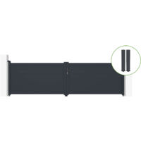 Puerta abatible 4m EIGER Al.115cm aluminio gris + 2 postes 20x20cm Al.166cm