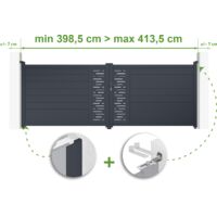 Puerta batiente regulable ancho ARLBERG 4m Alt.140cm aluminio Gris antracita