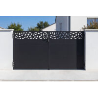 Portón Batiente NALI RUIVO 3m Alt.160cm Acero Negro Mate