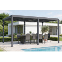 Pérgola bioclimática 5x3 independiente AGOSTA altura 250 cm – aluminio gris