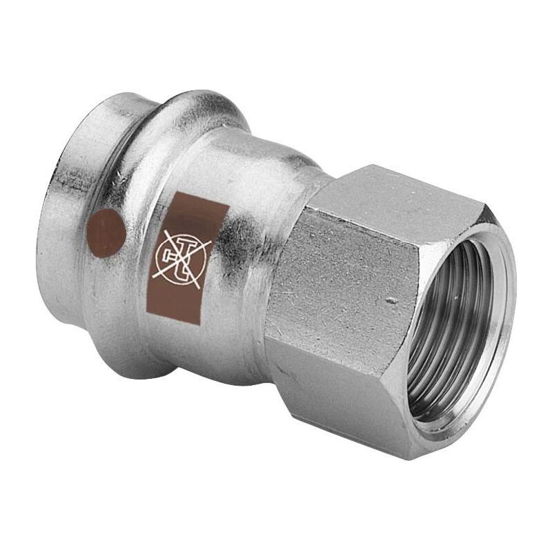 Viega Pièce de transition Temponox 811815 28 mm x Rp 3/4, acier, inoxydable, filetage Rp, SC-Contur