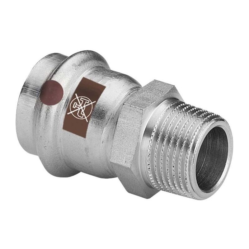 Viega Pièce de transition Temponox 811570 28 mm x R 3/4, acier, inoxydable, filetage R, SC-Contur