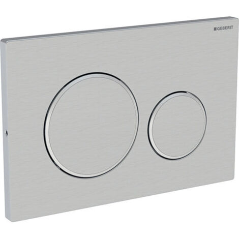 Plaque de déclenchement inox brossé Sigma20 pour rinçage double chasse, à visser - Geberit