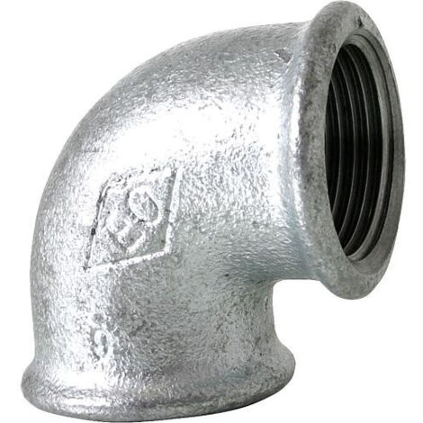 Hermann Schmidt Temperguss 90 angle 13090040 DN 40, 2000 2000 /2", 90 degrés, IG/IG, galvanisé (1/3)