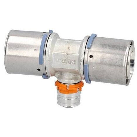 Té à sertir Uponor 1046918 40 x 25 x 40 mm, réduit, laiton étamé