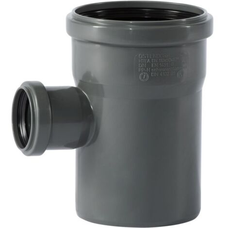 Le Sanitaire – Raccord d'évacuation PVC HTsafe 175420 – Embranchement simple 87° DN110/50 – Triple lèvre d'étanchéité – Polypropylène ignifuge