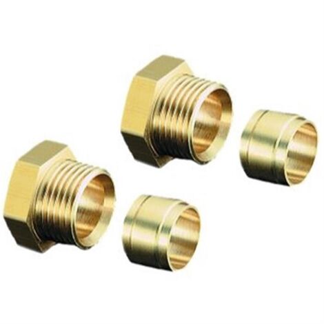 Laiton raccords à compression de 10 mm 2127052 pour deux filtres de tuyaux et bloc flexo (1/4)