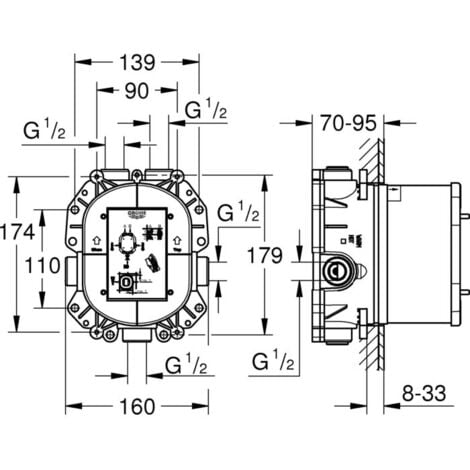 Grohe Rapido T Corps encastré 35500000 pour mitigeur themostatique