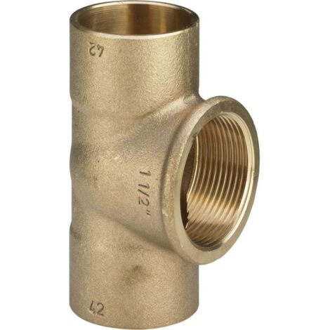 Té Viega 119195 22 mm x Rp 3/8 x 22 mm, bronze