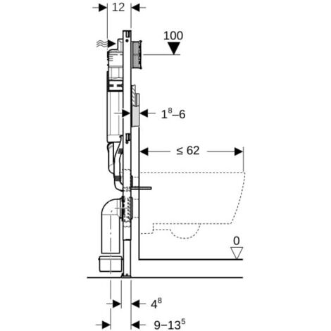Geberit Duofix paroi WC élément 111 364 005 hauteur 112 cm, l&39 échappement d&39odeurs