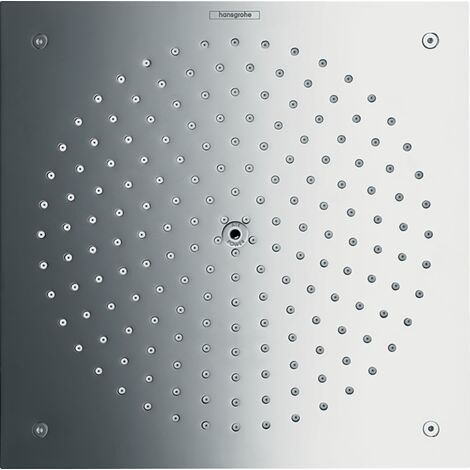 Hansgrohe – Douche de tête carrée 260 mm en chrome – Jet RainAir 15 l/min – Montage plafond – 26472000