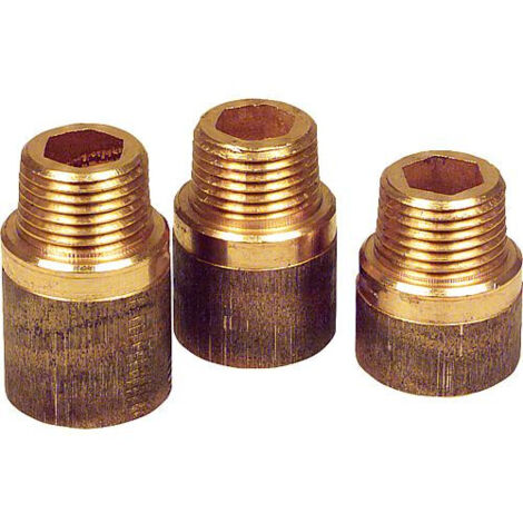 Rallonge de robinet en laiton rouge certifie DVGW Type 3540, 1"x40mm (fem/male) (1/2)
