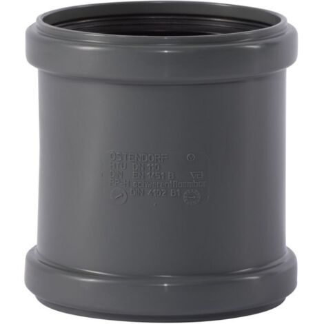 Manchon HTsafe 175500 DN/OD 110 – Triple lèvre d'étanchéité – Paroi intérieure lisse – Insonorisation – Gris RAL 7043 – Ostendorf