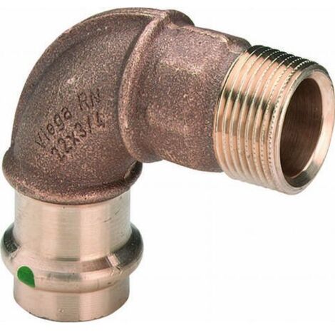 Viega Feuille Sanpress 127329 35 mm x R 2000 2000 /4, 90°, bronze ou bronze au silicium, contour SC, polygonal