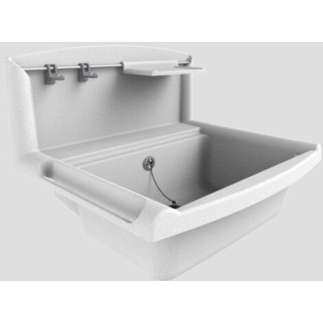 Vasque à poser en granit 55 x 45 cm – Résistante aux chocs et intempéries – Porte-savon intégré – Capacité 12 litres – Sanit (1/6)