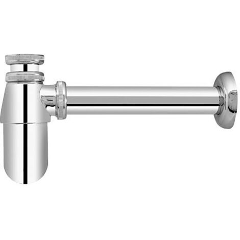 Siphon piège à odeurs pour bouteille ASW , 2000 2000 /4" x 32 mm, rosace Ø 65 mm, laiton chromé (1/2)