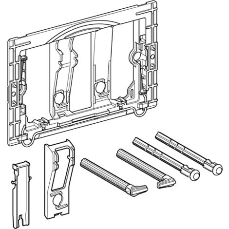 Geberit – Mécanisme de chasse d'eau 241874001 – Kit de tiges de poussée pour réservoir à encastrer 320 – Compatible 2008 et après