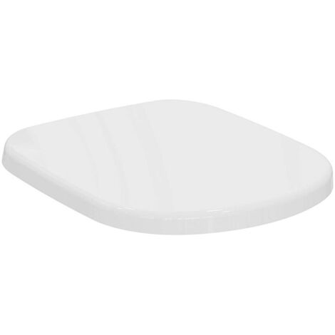 Ideal Standard – Abattant WC blanc en duroplast – Fermeture amortie – Dimensions 390 x 365 x 45 mm – Compatible WC T328201 - T679901
