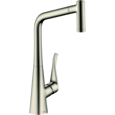 Hansgrohe METRIS Mitigeur évier avec douchette extractible Aspect acier 14820800