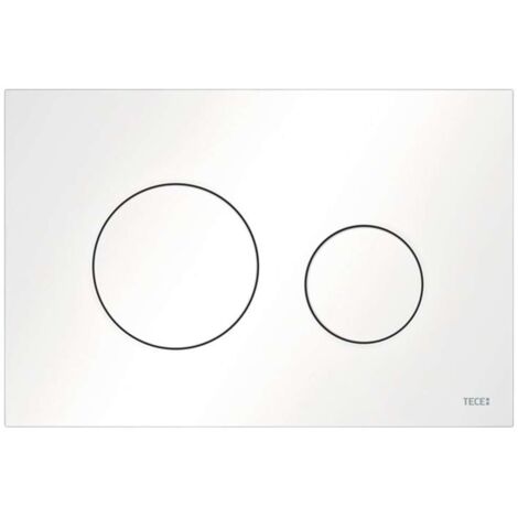 Plaque de commande WC TECEloop 9240926 blanc mat, plastique, pour technologie double chasse