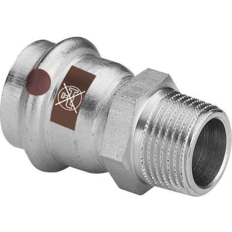 Viega Pièce de transition Temponox 811570 28 mm x R 3/4, acier, inoxydable, filetage R, SC-Contur