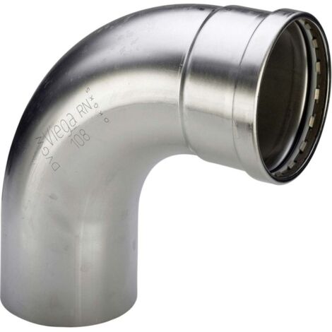 Viega Sanpress Inox XL 482633 88,9 mm, 90 °, acier inoxydable, SC-Contur