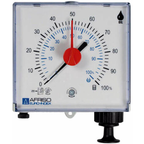 Indicateur de niveau pneumatique – Jauge chauffage central – Raccord bicône Ø 4/6 mm – Plage de température -5 à +55 °C – Afriso
