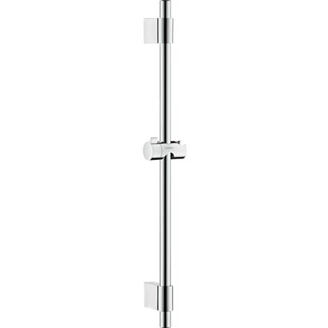Hansgrohe – Barre de douche Unica Varia 72 cm – Laiton chromé – Curseur pivotant pour éviter la torsion – Installation murale avec supports inclus