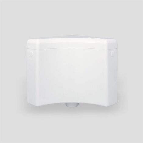Sanit citerne de coin toilette blanc suspendu volume de rinçage réglable de 6 à 9 litres. 91.902.01 (1/2)