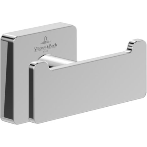 Porte Serviettes Chromé Double Ancien Style Art Déco, Support Mural En Opaline Blanche