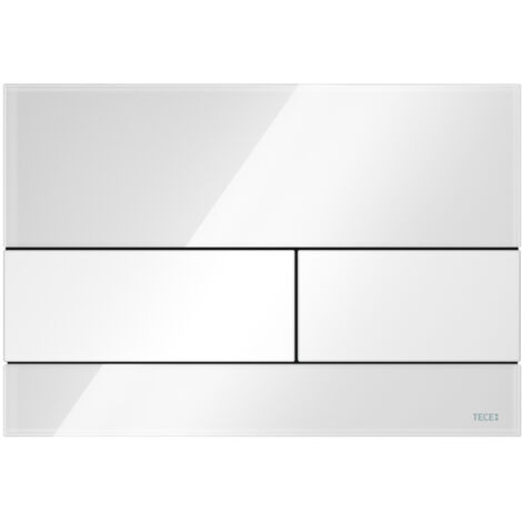 TECE TECEsquare plaque de déclenchement 9240800 verre blanc , boutons blanc