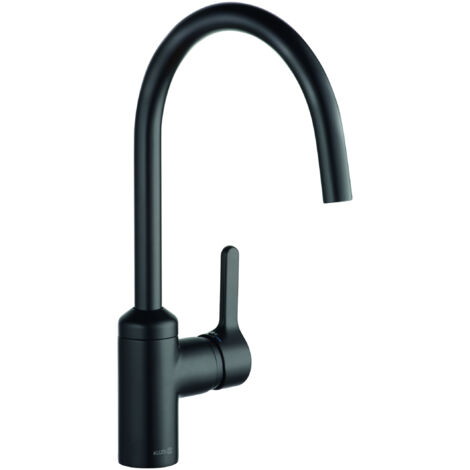 mitigeur de cuisine Kludi Bingo Star 428033978 levier fermé, bec pivotant, noir mat