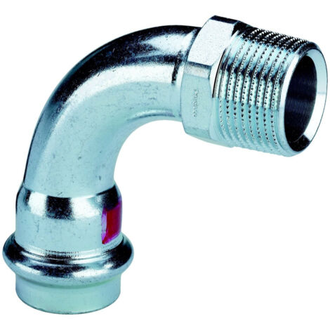 feuille Viega Prestabo 558468 42 mm x R 1 1/2, 90 degrés, acier non allié, SC-Contur, polygonale (1/3)