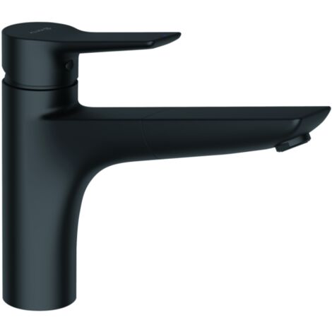 mitigeur de cuisine Kludi Mix 329433975 levier fermé, bec extractible pivotant, noir mat (1/3)
