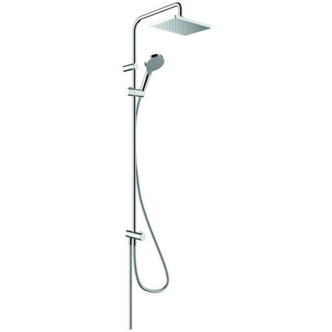 Hansgrohe – Colonne de douche sans robinetterie – Douche de tête rectangulaire 230 x 170 mm – Flexible 160 cm – Technologie EcoSmart pour économies d'eau
