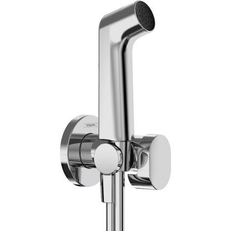 Hansgrohe – Douchette à main 29230000 1 jet – Ronde en chrome – Débit 6,2 l/min – Flexible 1250 mm avec support intégré