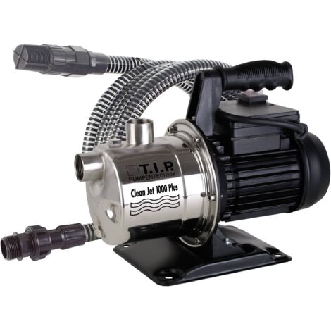 T.I.P. – Pompe de surface Clean Jet 1000 Plus 3300 l/h – Hauteur de refoulement 46 m – Puissance 800 W – Tension 230 V – Accessoires inclus - A43046