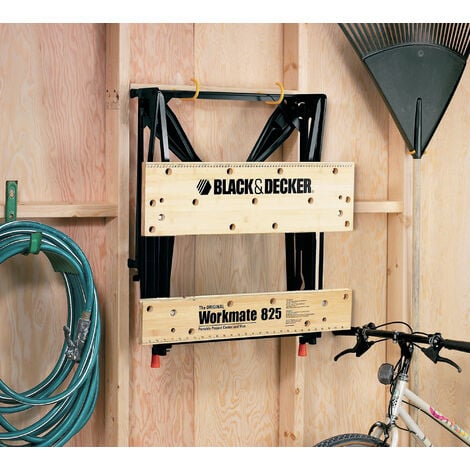 Große, faltbare Workmate-Werkbank mit Schraubstock - Maximale Tragfähigkeit: 250 kg - Stahlrahmen und Bambusbacken WM825-XJ BLACK+DECKER