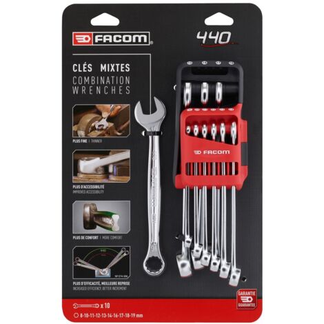 Set aus 10 MaulschlÃ¼sseln 440 (8 bis 19 mm) im Etui JP FACOM